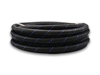 Vibrant Performance 5ft Roll of Black Blue Nylon Braided Flex Hose; AN Size: -4AN; Hose ID 0.22" 11984B
