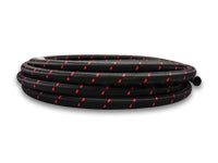 Vibrant Performance 2ft Roll of Black Red Nylon Braided Flex Hose; AN Size: -6; Hose ID: 0.34"; 11956R